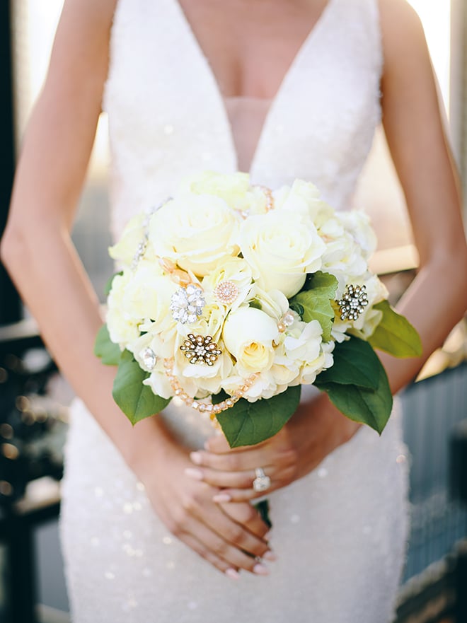 White Bling Bouquet Houston Florist Jeweled Bouquet