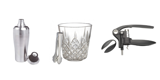 registry, gifts, wedding, bar, shaker, cocktails, ice bucket, corkscrew