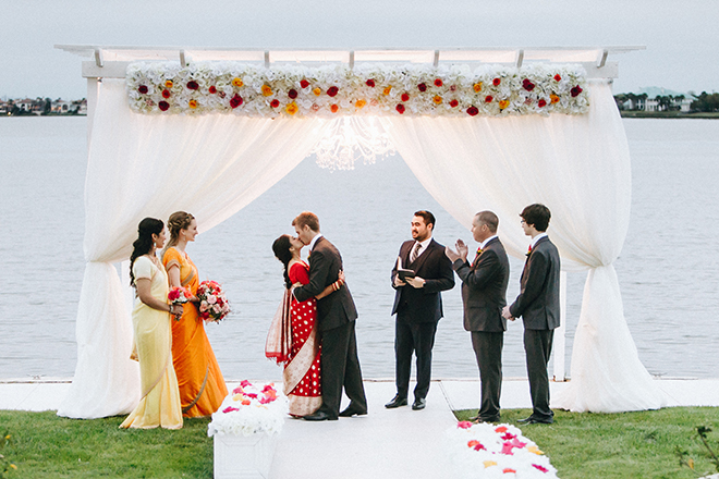 casual wedding, outdoor ceremony, wedding decor, ceremony decor, wedding venue, waters edge, dream bouquet, indian wedding