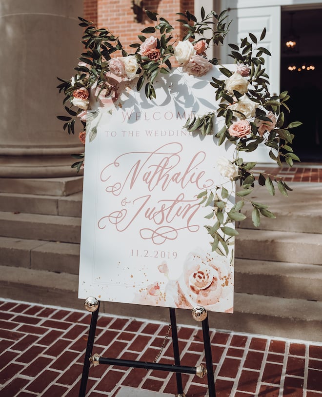 wedding signs, welcome sign, floral, romantic