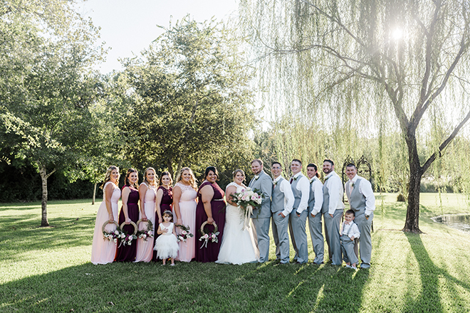 wedding party, blush, burgundy, white, wedding photography 