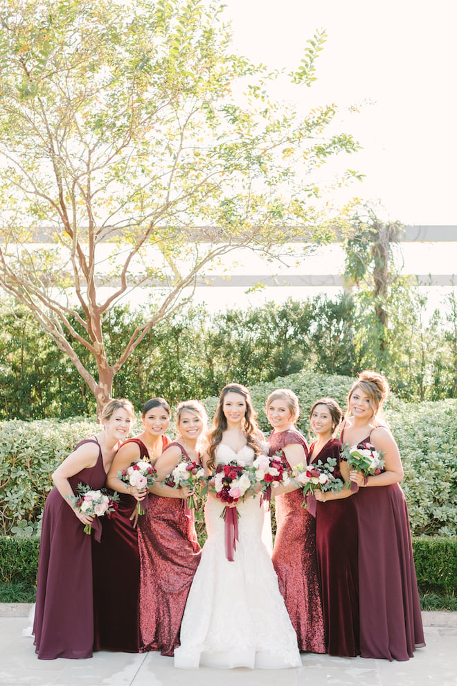 bridesmaids, wedding photography, houston wedding photographer, kate elizabeth photography, burgundy, bridesmaid dresses 