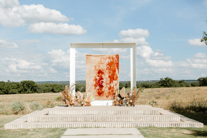 outdoor ceremony, bridal portrait, orange, texas, bride, wedding photography, brown, tan, flowers, foliage