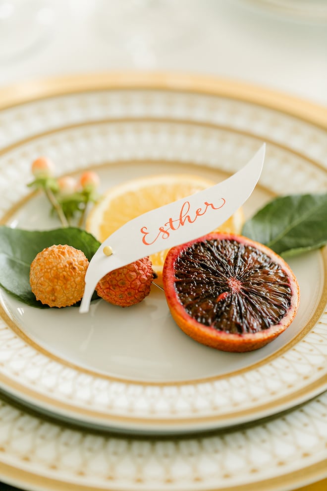 citrus themed wedding