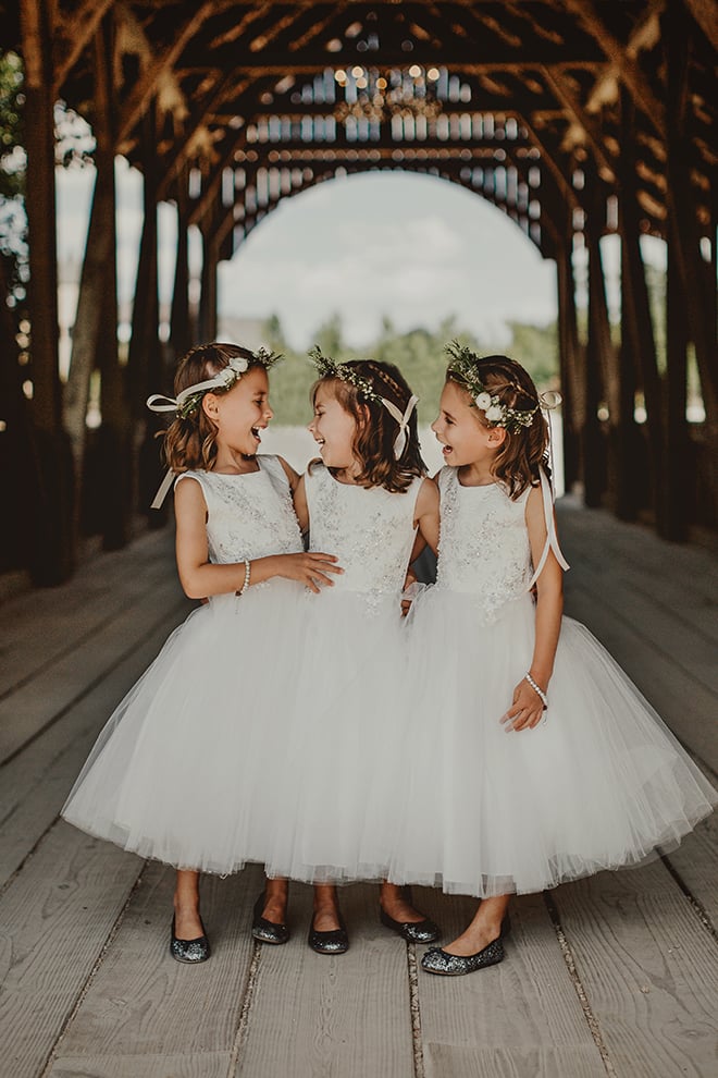 flower girls, cute, flower crown