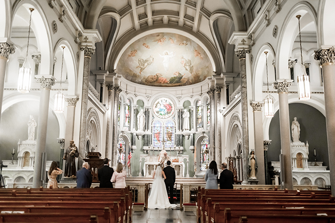 micro wedding, houston, downtown, church ceremony, catholic, beautiful 