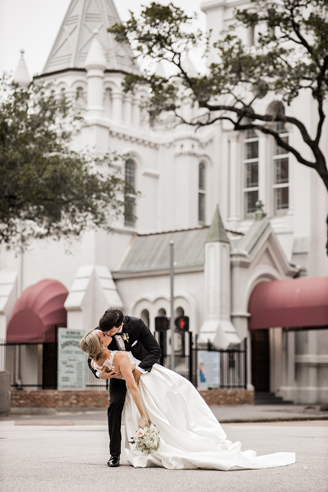 houston, micro wedding, bridal bouquet, white, ivy, groom, bridal up-do, janelle alexis salon, groom's suit, bowtie, elegant