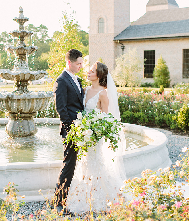 white roses, greenery, iron manor, plants n petals, fairytale wedding, plants n petals, bride and groom portraits,