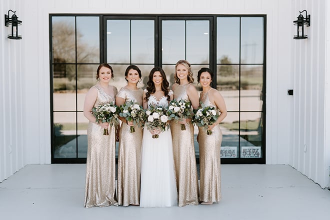 bridal party, bride tribe, champagne, bridesmaids dresses, bridal bouquet, emily figurelli photography