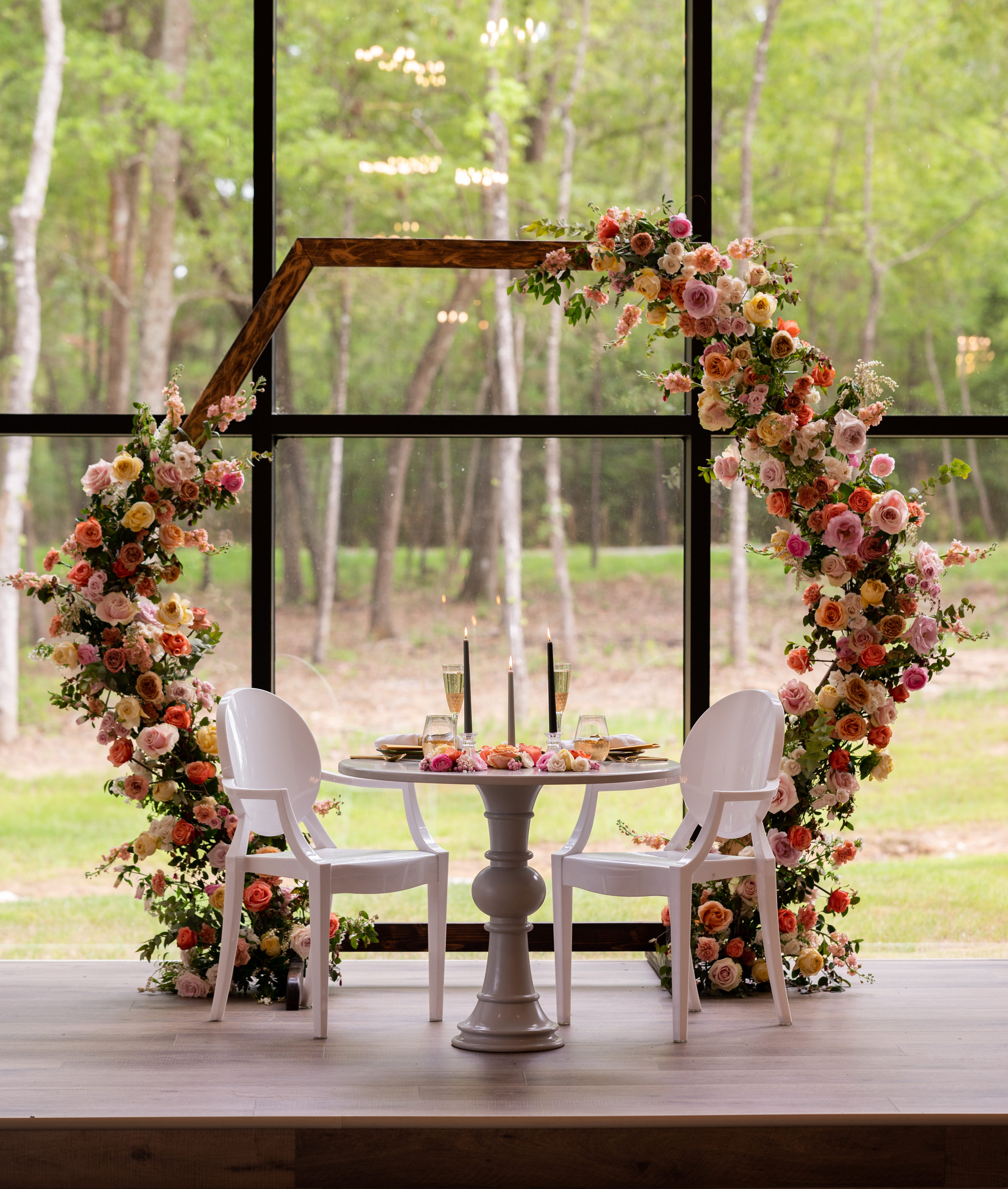 Intimate Floral Backdrop for two. 