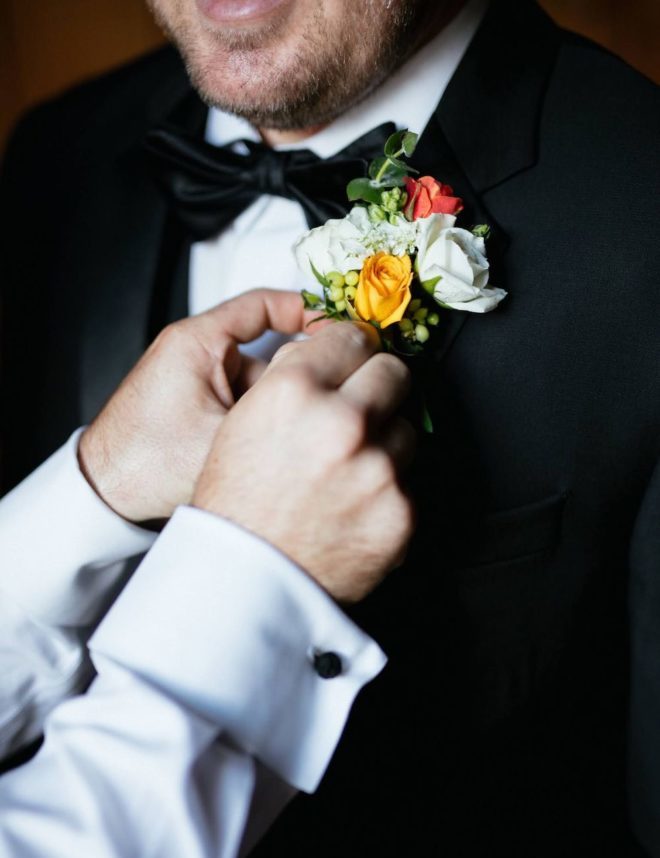 Groom multi floral Boutonniere by tanglewood flowers & garden.