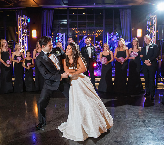 Bride and groom's first dance at The Astorian.