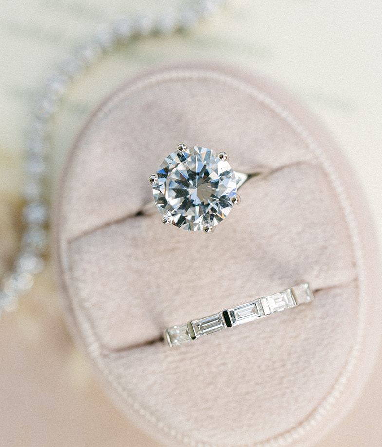 The bride's engagement ring for the ethereal rooftop wedding styled shoot.