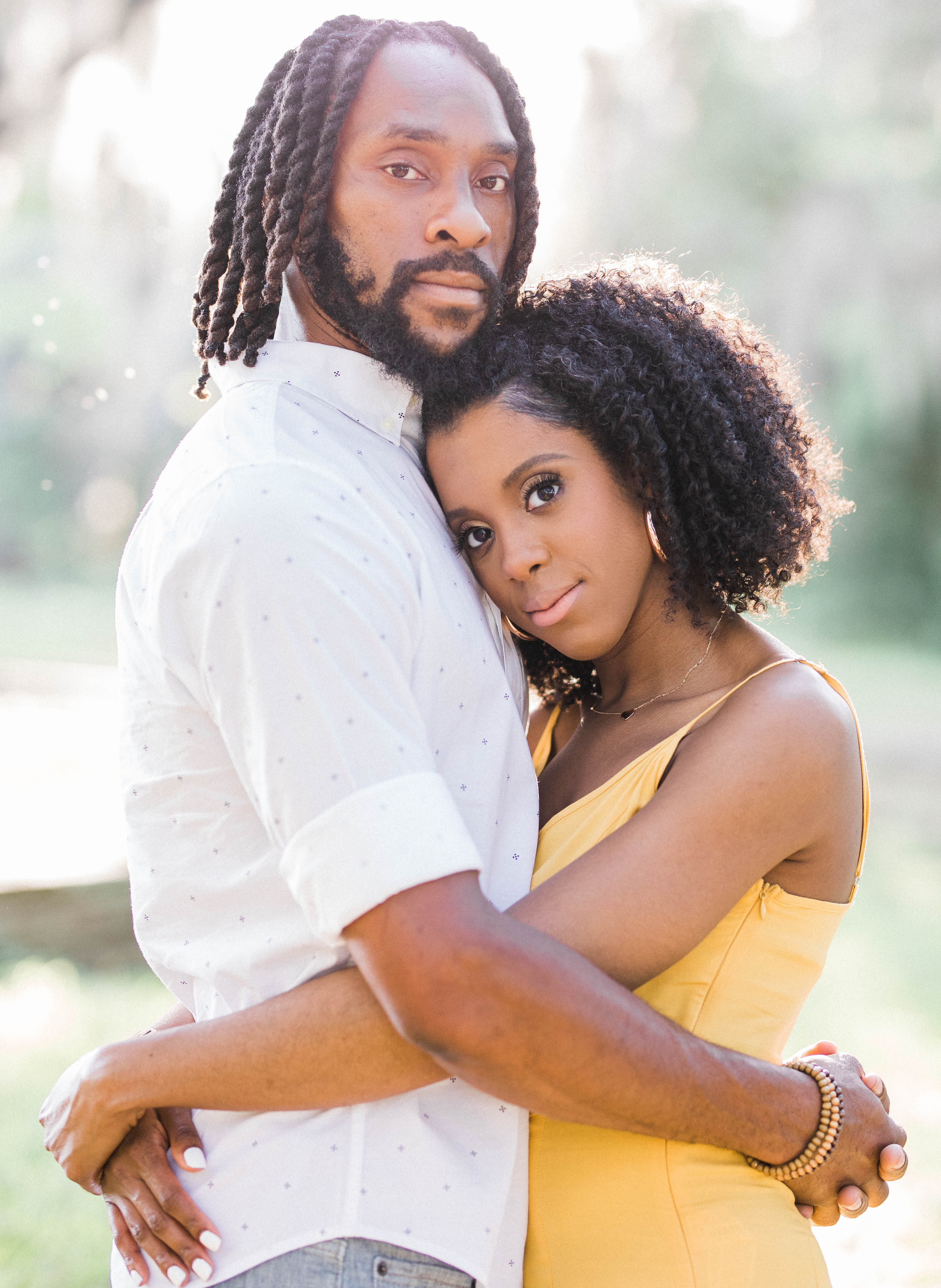 A couple's engagement photo shoot in Houston, TX.