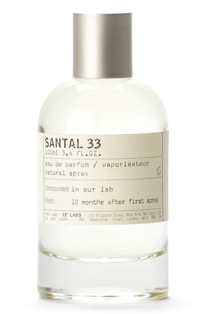 100 ML bottle of Santal 33 fragrance by Le Labo - unique grooms gifts