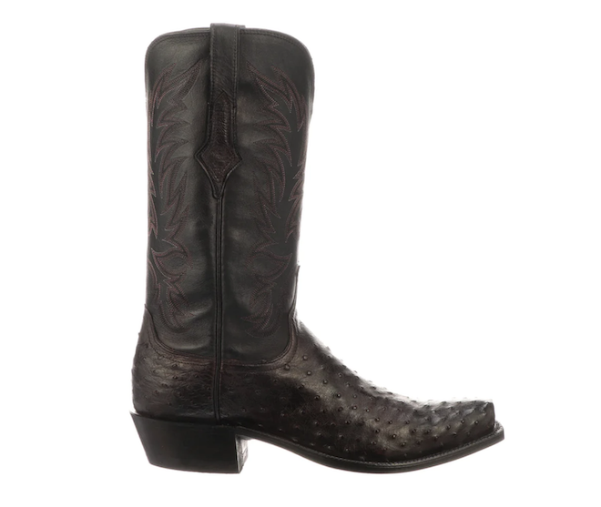 Lucchese traditional western style full quill ostrich boot with tonal stitching