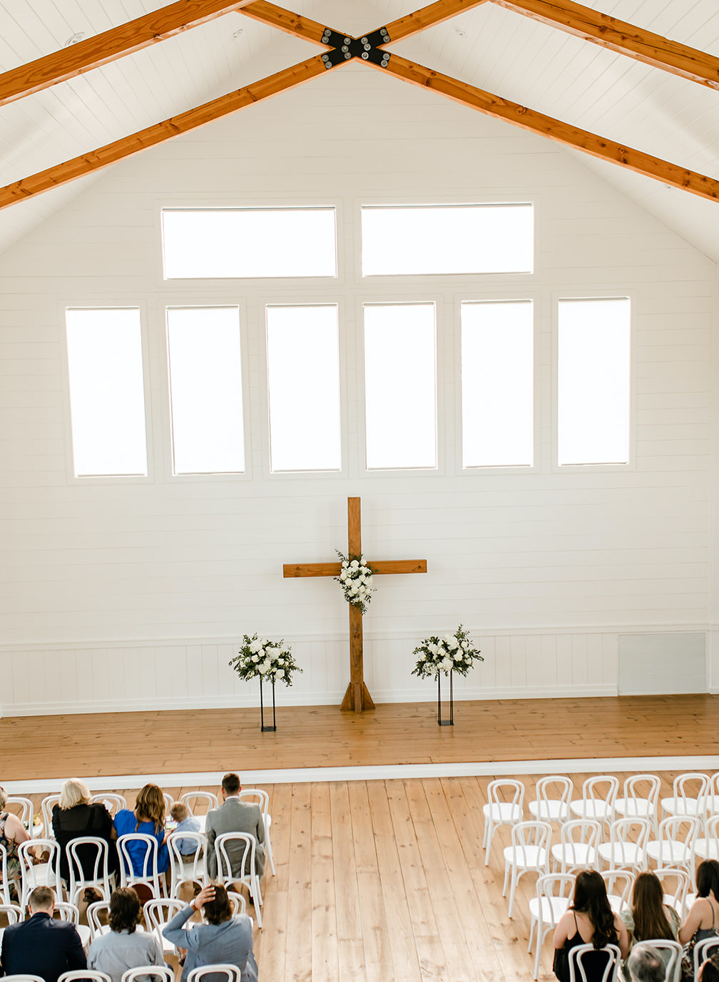 A sunlit wedding chapel in Montgomery, TX.
