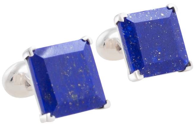 Royal blue and silver cufflinks.