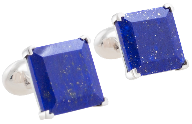 Royal blue and silver cufflinks.