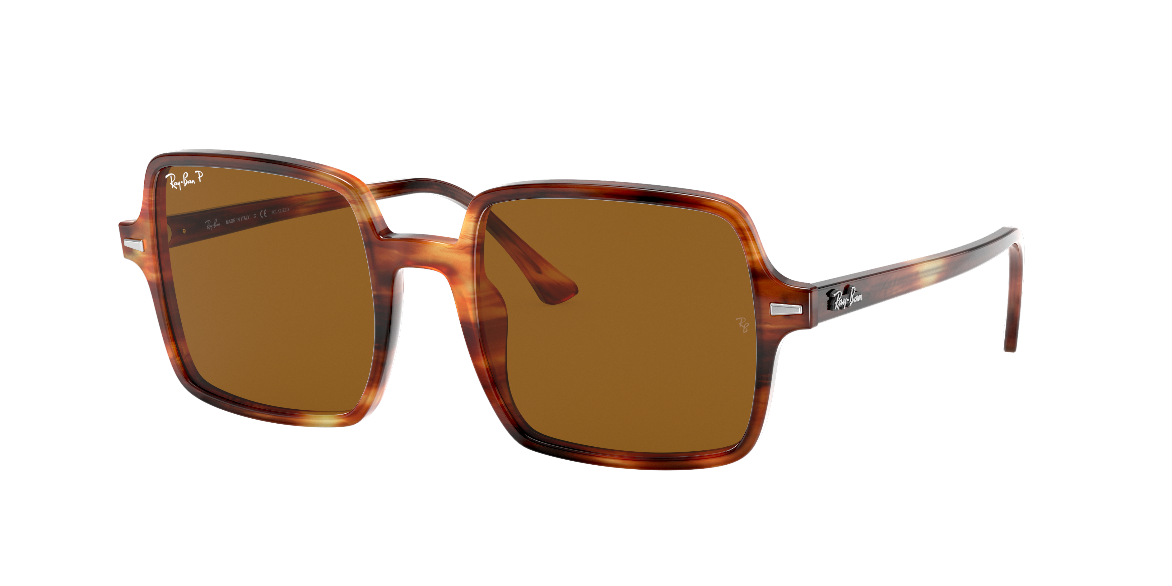 Brown square sunglasses with tortoise frame. Available at Ray-Ban. Summer honeymoon must-haves.