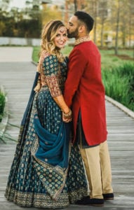 Peach, Coral & Blue Indian American Fusion Wedding at Marriott Cityplace at Springwoods Village