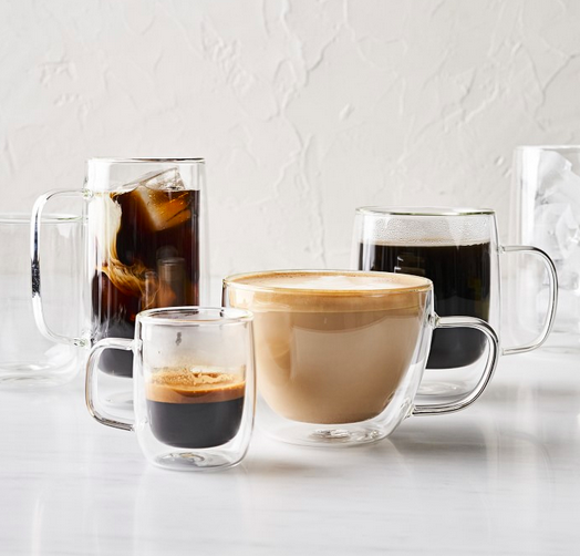 Temperature regulated double wall glassware by Williams Sonoma. 