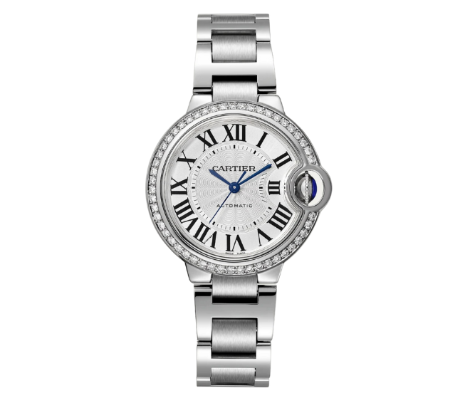 Cartier Ballon Bleu White Gold Diamond Bezel Watch