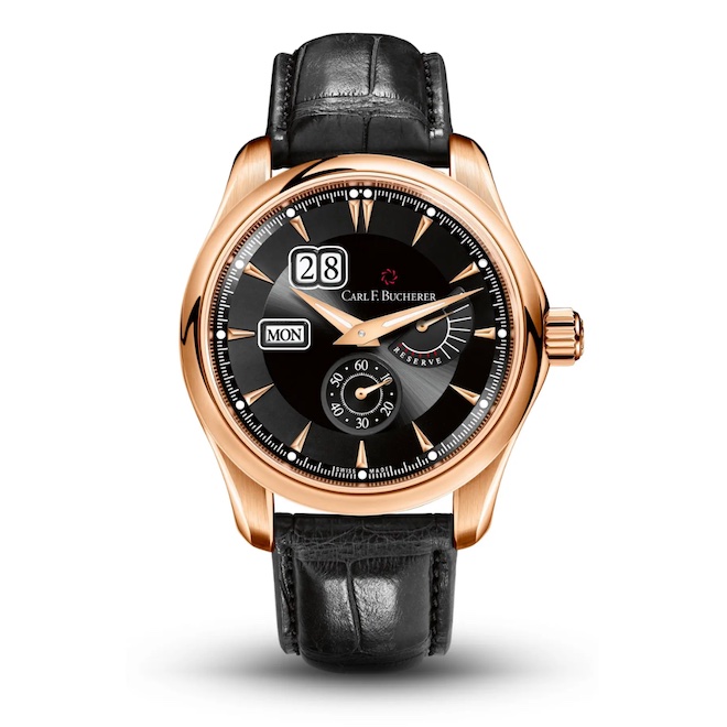 Black and gold Carl F. Bucherer watch