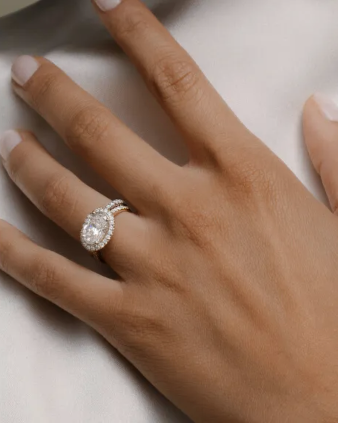 An east west engagement ring