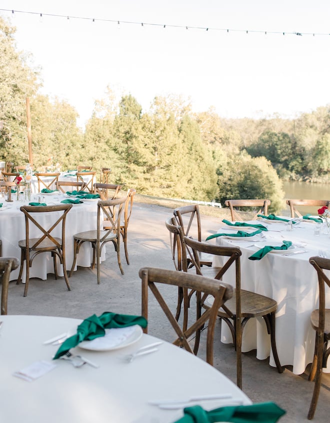 Reception tables outside overlooking the lower Colorado river.