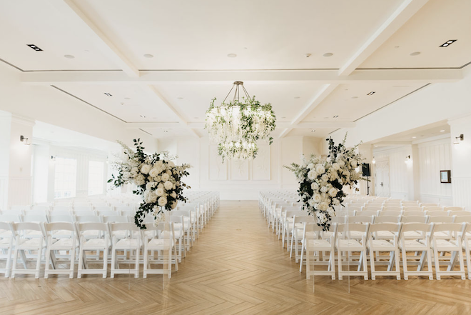A ceremony setup in one of the ballrooms at the resort.