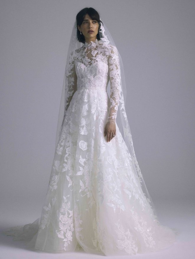 An all-floral gown by Amsale.