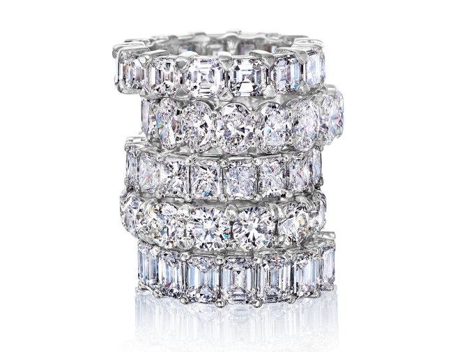 5 eternity bands by Zadok Jewelers