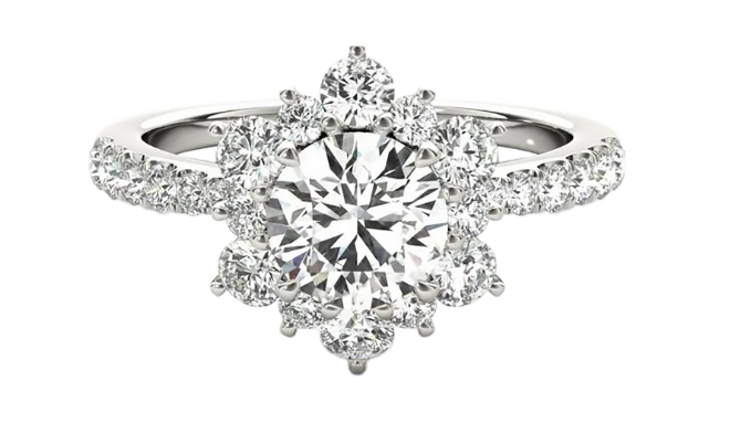 A starburst diamond engagement ring from Clean Origin.