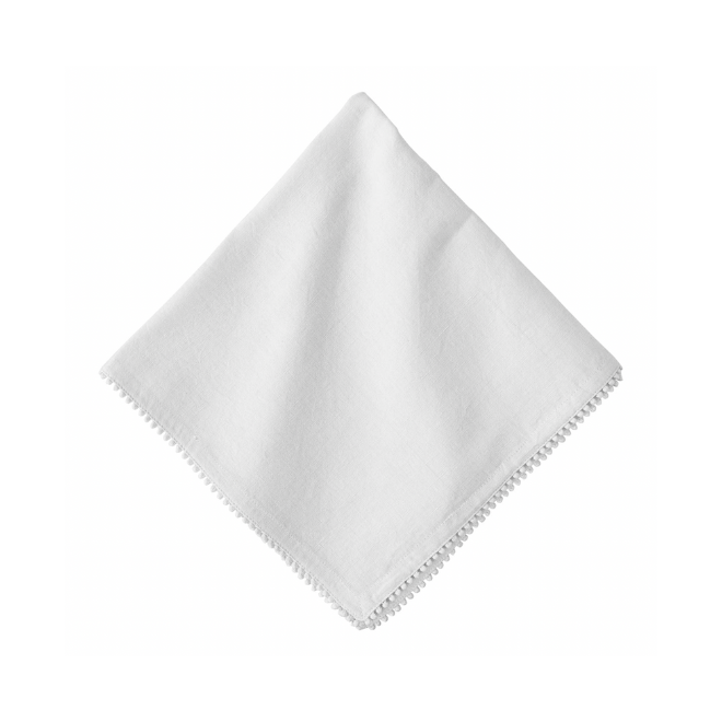 Cotton linen blend white napkin by Juliska available at Bering's Hardware in Houston, TX