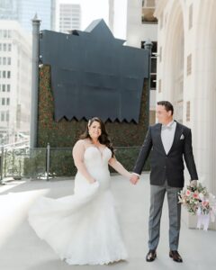 This Classic Bride Wore A Pronovias Gown For Her Historic Ballroom Wedding in Downtown Houston