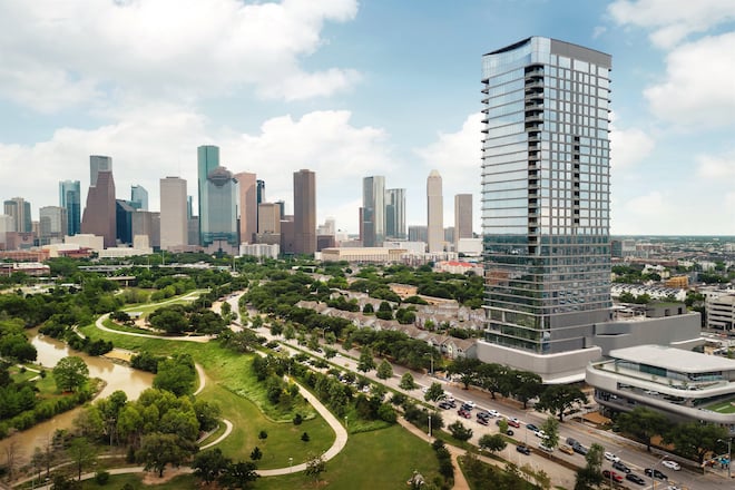 The Thompson Houston and the Houston skyline.
