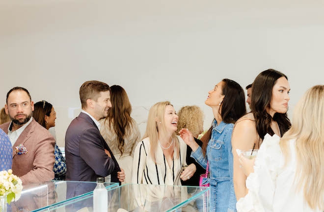 Guests enjoy each others company at Shaftel Daimonds for the launch party. 