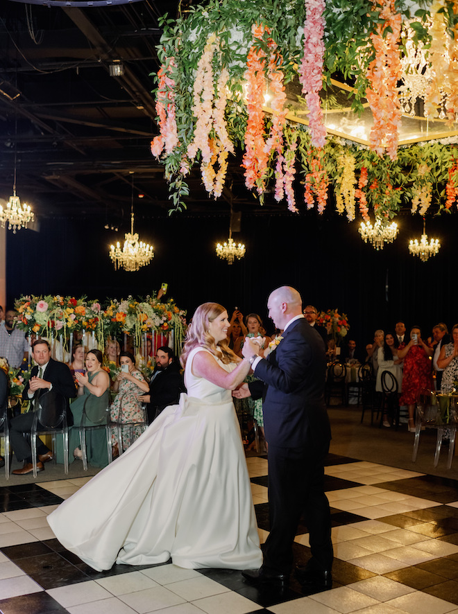 The bride and groom's first dance. 