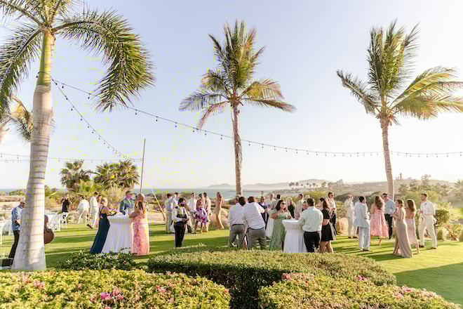 A wedding on a lawn in Mexico.
