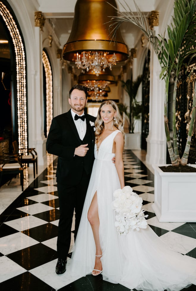 Erika Geier Photography captures a photo of the bride and groom at the Grand Galvez.