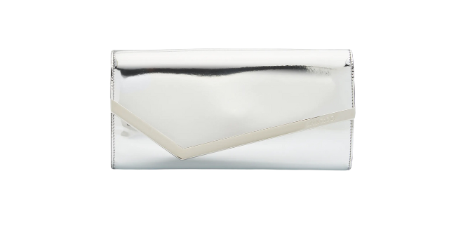 Jimmy Choo metallic leather clutch