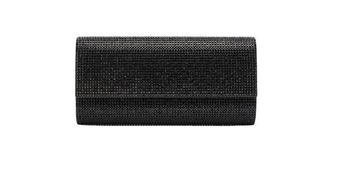 Sparkly black beaded clutch.