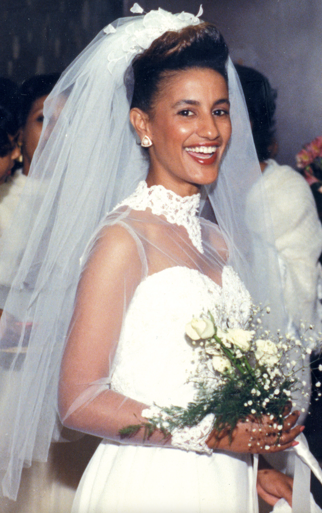 Amsale Aberra on her wedding day.