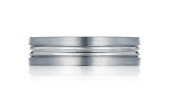 Sculpted Crescent Men's Wedding Band