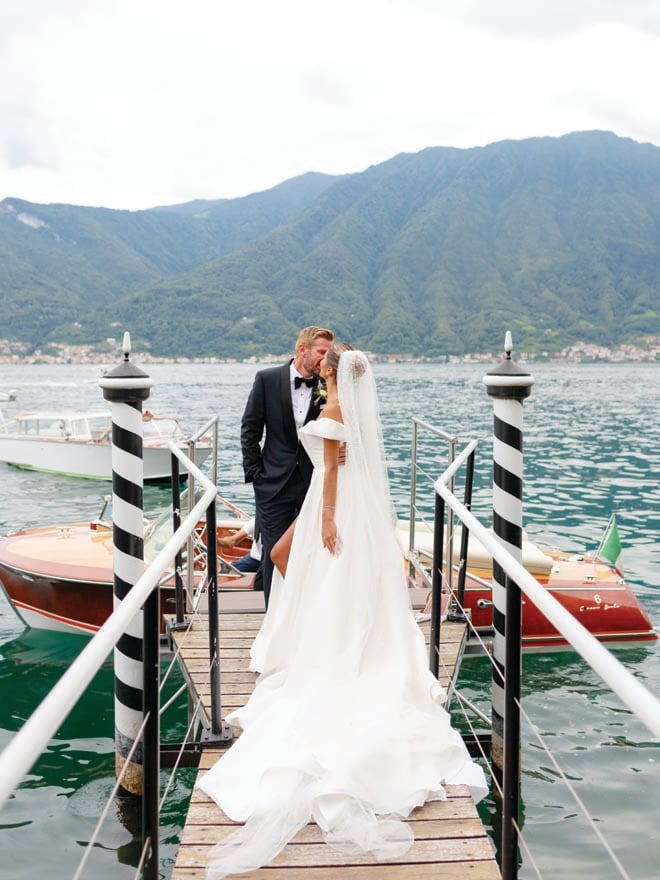 The couple wed with an al fresco wedding on Lake Como in Italy. 