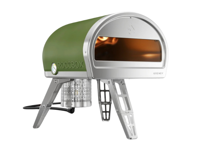 Green portable oven.