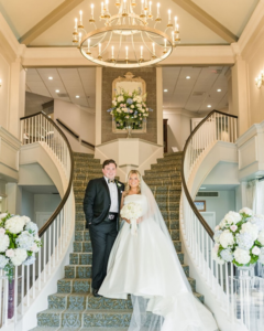 Elegant Wedding with Blue Floral Decor at Pine Forest Country Club
