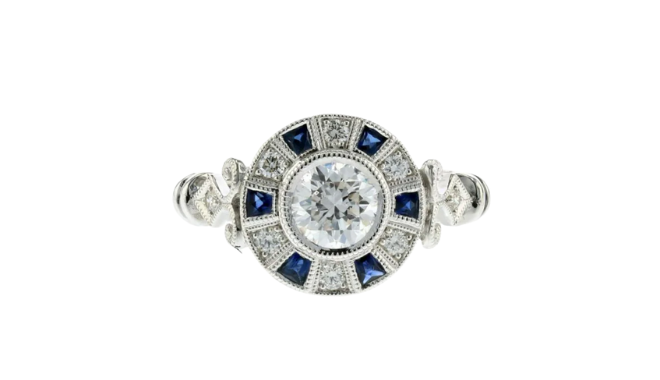 Blue sapphire antique engagement ring. 