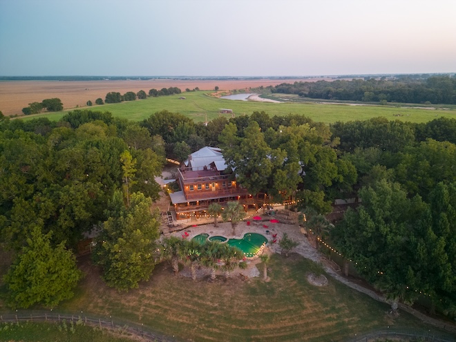 An overview of the wedding venue, Moon River Ranch. 